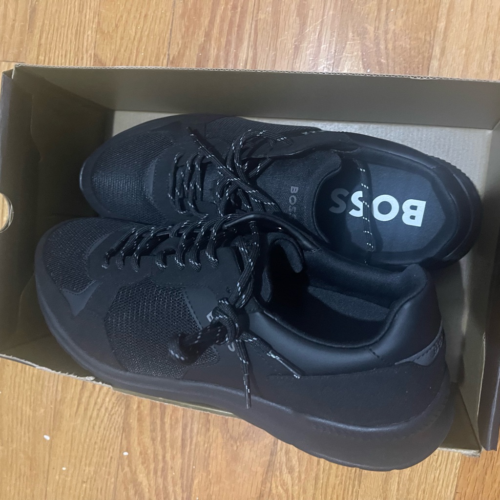 Brand New Hugo Boss Boss Mens AllBlack Sneakers Sz 13 46